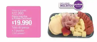 Jumbo Tabla de quesos x 2 puestos oferta
