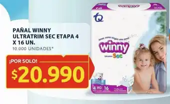 Ara PAÑAL WINNY ULTRATRIM SEC ETAPA 4 X 16 UN. oferta
