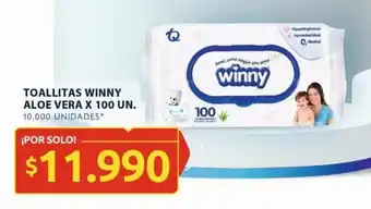 Ara TOALLITAS WINNY ALOE VERA X 100 UN. oferta