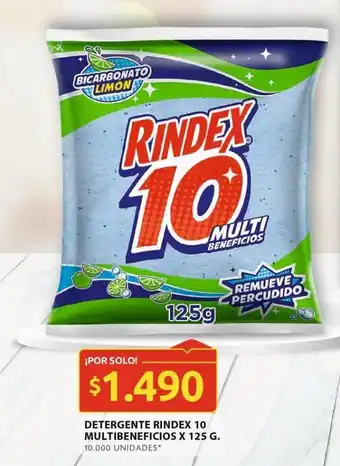 Ara DETERGENTE RINDEX 10 MULTIBENEFICIOS X 125 G. oferta