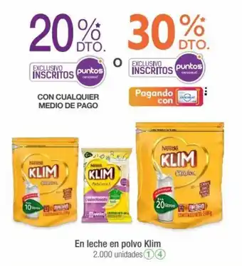 Jumbo En leche en polvo Klim 2.000 unidades oferta