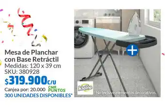 Homecenter Mesa de Planchar con Base Retráctil Medidas: 120 x 39 cm SKU: 380928 oferta