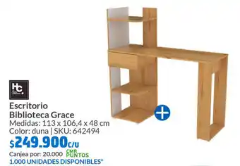Homecenter Escritorio Biblioteca Grace Medidas: 113 x 106,4 x 48 cm Color: duna | SKU: 642494 oferta