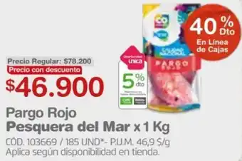 Makro Pargo Rojo Pesquera del Mar x 1 Kg oferta