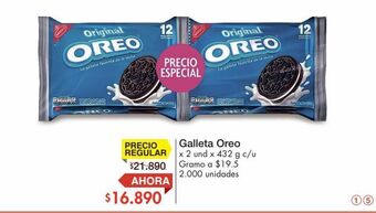 Metro Galleta oreo x 2 und x 432 g c/u oferta