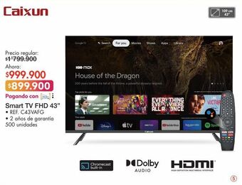 Metro Caixun smart tv fhd 43” • ref. c43vafg oferta