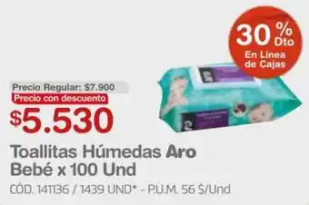 Makro Toallitas Húmedas Aro Bebé x 100 Und oferta