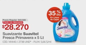 Makro Suavizante Suavitel Fresca Primavera x 5 lt oferta