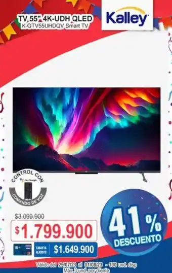 Ktronix TV 55" 4K-UDH QLED Kalley oferta