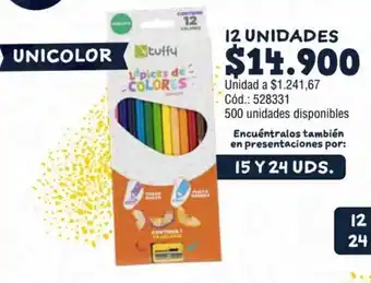 Panamericana tuffy Lapices de COLORES 12 UNIDADES oferta