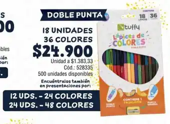 Panamericana tuffy Lapices de COLORES 18 UNIDADES 36 COLORES oferta