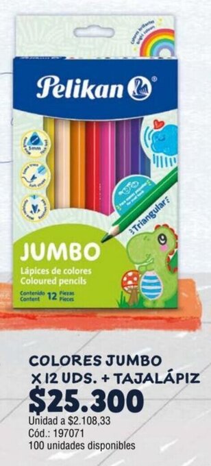 Panamericana COLORES JUMBO X 12 UDS. + TAJALÁPIZ oferta