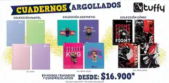 Panamericana tuffy CUADERNOS ARGOLLADOS 80 HOJAS / RAYADOS y CUADRICULADOS oferta