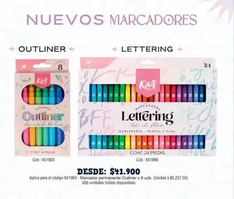 Panamericana NUEVOS MARCADORES OUTLINER - LETTERING oferta