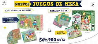 Panamericana NUEVOS JUEGOS DE MESA TUTTI FRUTTI DE ANIMALES, MEMORIA VISUAL oferta