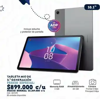 Panamericana LENOVO TABLETA MIO DE 3RD GENERACIÓN oferta