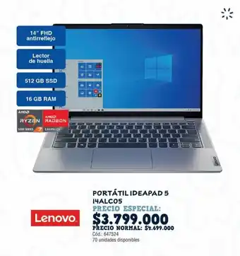 Panamericana Lenovo PORTÁTIL IDEAPAD 5 14ALC05 oferta