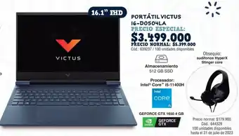 Panamericana hp PORTÁTIL VICTUS 16-D0504LA oferta