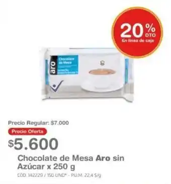 Makro Chocolate de Mesa Aro sin Azúcar x 250 g oferta