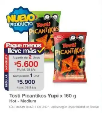 Tosti Picantikos Yupi x 160 g Hot - Medium