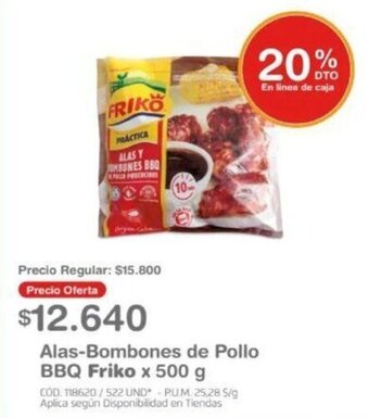 Makro Alas-Bombones de Pollo BBQ Friko x 500 g oferta