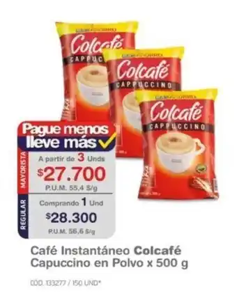 Makro Café Instantáneo Colcafé Capuccino en Polvo x 500 g oferta