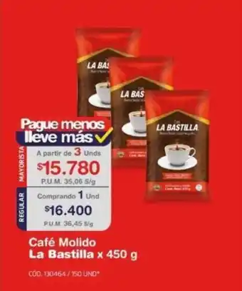 Makro Café Molido La Bastilla x 450 g oferta