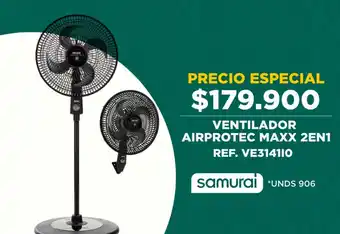 VENTILADOR AIRPROTEC MAXX 2EN1 REF. VE314110 samurai