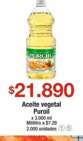 Jumbo Aceite vegetal puroil x 3000ml oferta