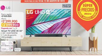 Metro Lg smart tv uhd 4k 55 • ref. 55ur7800psb oferta
