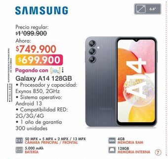 Metro Samsung galaxy a14 128gb oferta