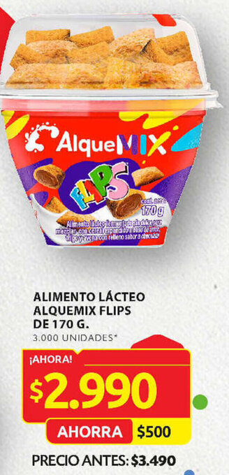 Ara ALIMENTO LÁCTEO ALQUEMIX FLIPS DE 170 G. oferta