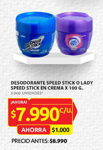 Ara DESODORANTE SPEED STICK O LADY SPEED STICK EN CREMA X 100 G. oferta