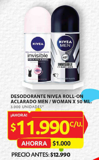 Ara DESODORANTE NIVEA ROLL-ON ACLARADO MEN / WOMAN X 50 ML. oferta