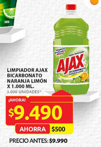 Ara LIMPIADOR AJAX BICARBONATO NARANJA LIMÓN X 1.000 ML. oferta