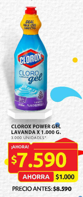 Ara CLOROX POWER GEL LAVANDA X 1.000 G. oferta