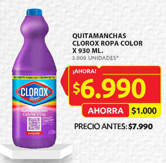 Ara QUITAMANCHAS CLOROX ROPA COLOR X 930 ML. oferta