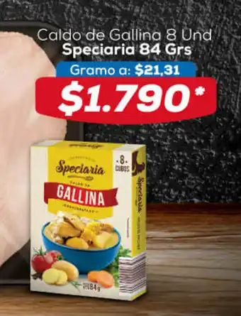 Tiendas D1 Caldo de Gallina 8 Und Speciaria 84 Grs oferta