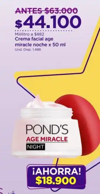 FarmaTodo Crema Facial Age Miracle Noche x 50 ml oferta