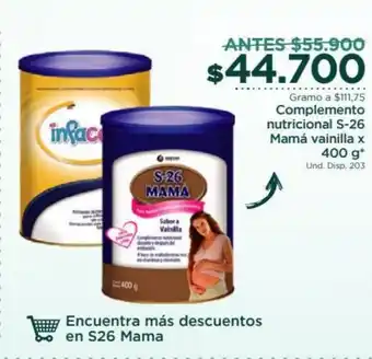 FarmaTodo Complemento nutricional S-26 Mamá Vainilla x 400 g oferta