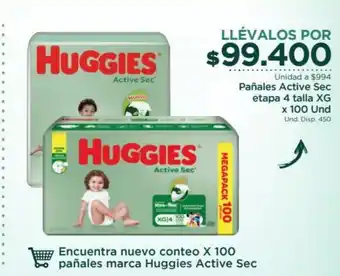 FarmaTodo Pañales Active Sec Etapa 4 Talla XG x 100 Und oferta
