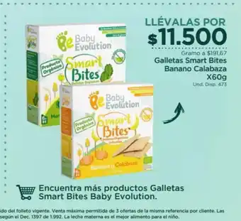 FarmaTodo Galletas Smart Bites Banano Calabaza x 60g oferta