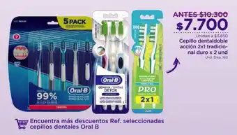 FarmaTodo Cepillo Dentaldoble Accion 2x1 Tradicional Duro x 2 und oferta