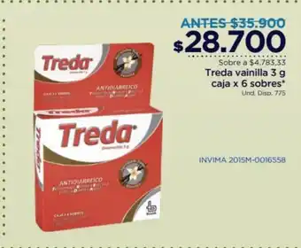 FarmaTodo Treda Vainilla 3g Caja x 6 Sobres oferta