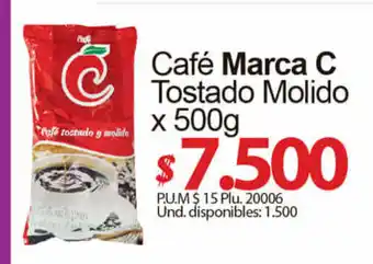 Caribe Supermercados Cafe Marca C Tostados Molido x 500g oferta
