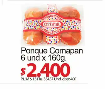 Ponque Comapan 6 Und x 160g