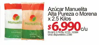 Caribe Supermercados Azucar Manuelita Alta Pureza o Morena x 2.5 Kilos oferta