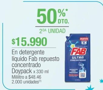 Jumbo En detergente líquido fab repuesto concentrado doypack x 300ml oferta