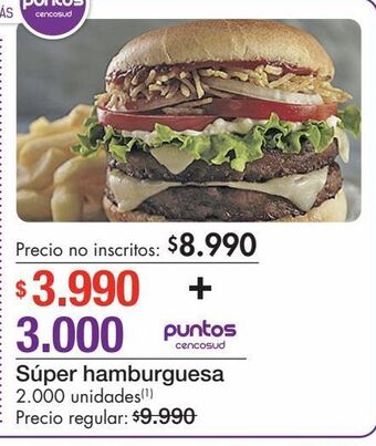 Metro Súper hamburguesa oferta