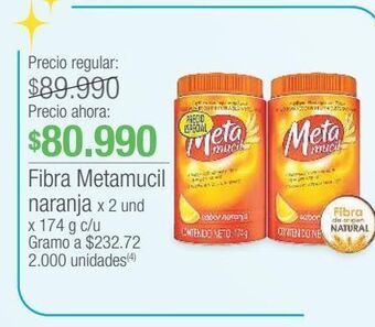 Jumbo Fibra metamucil naranja x 2un x 174g oferta